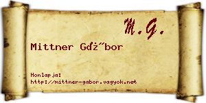 Mittner Gábor névjegykártya